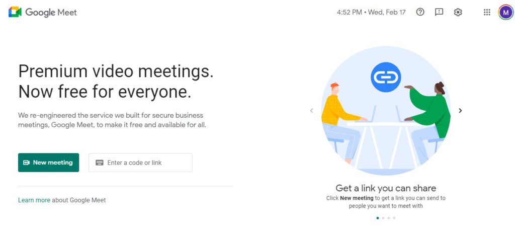 google meet screnn sharing