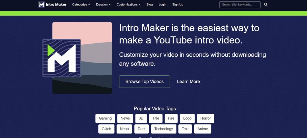 intromaker.com homepage